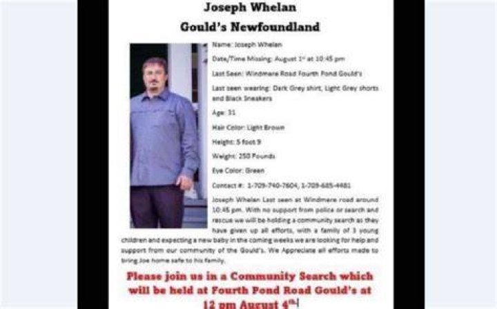 Joe whelan Missing