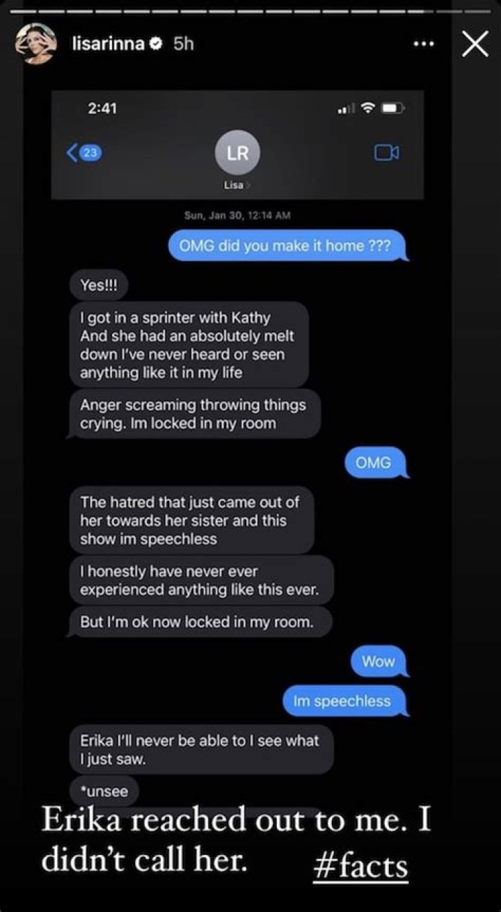 Lisa Rinna Leaks Personal Text Messages from Kathy Hilton
